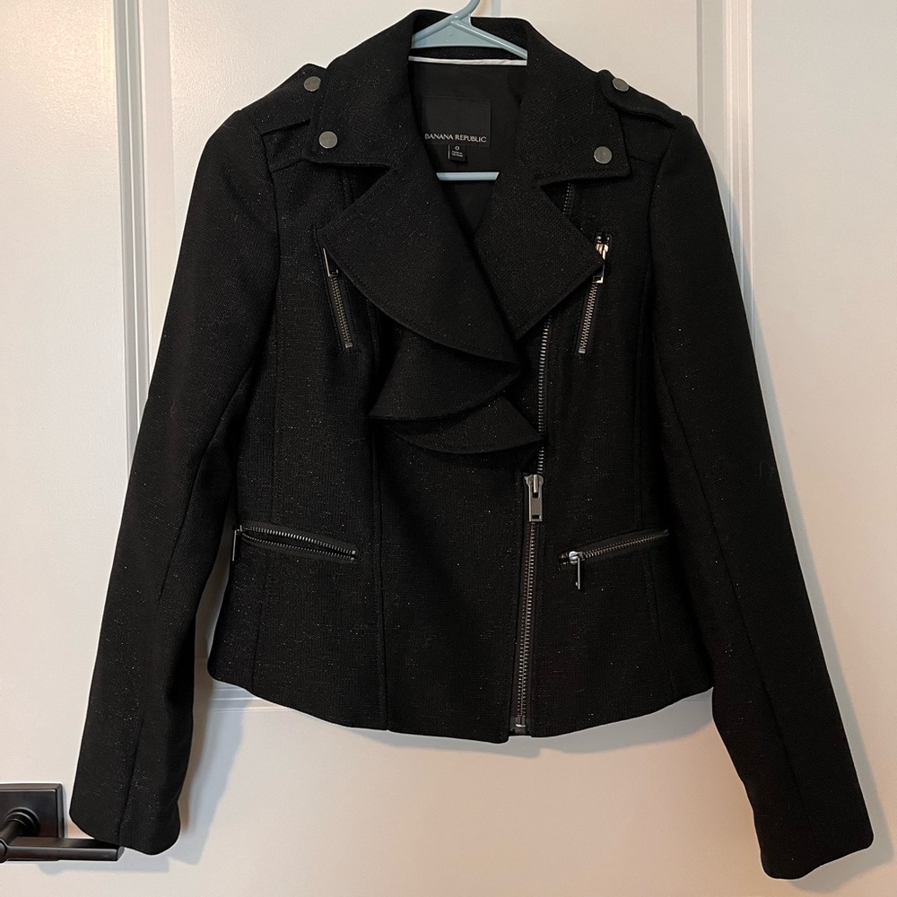 Black with shimmer dressy jacket. Banana Republic size 0